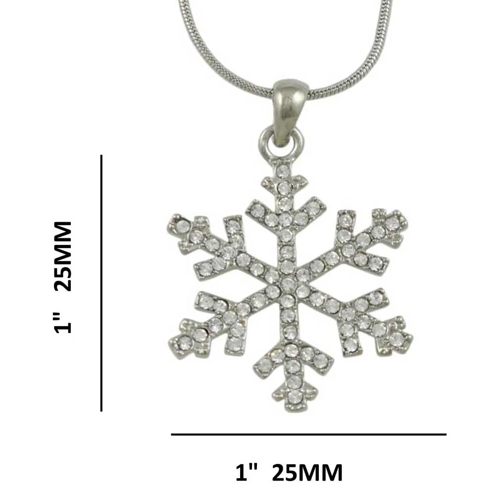 Crystal Snowflake Pendant on Silver-tone Chain - XE003N