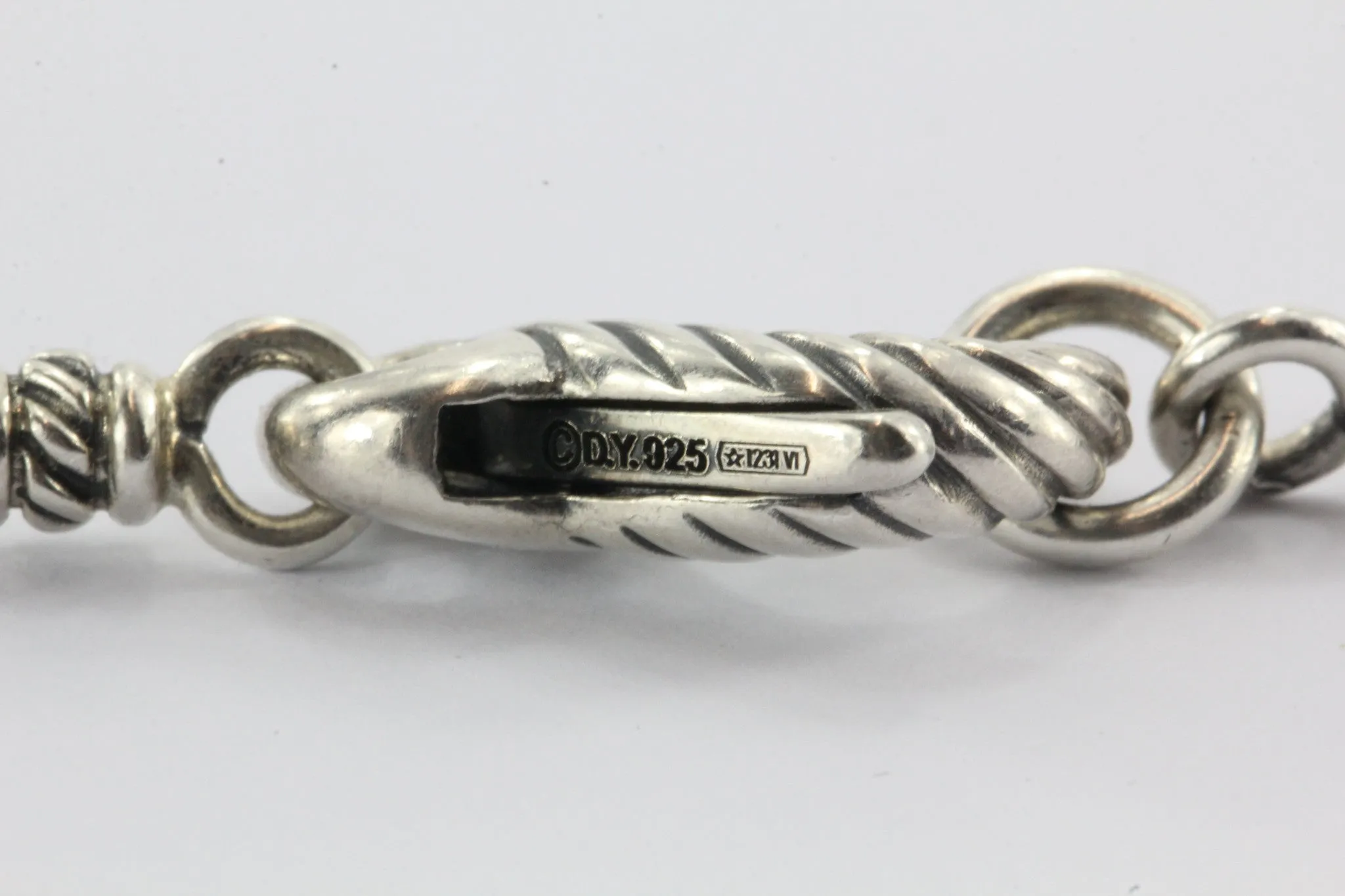 David Yurman 42" 8 Row Blackened Silver Curb Link Chain Necklace Sterling Silver