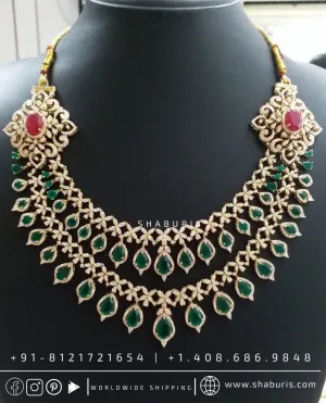 Diamond choker,Swarovski Jewelry,diamond Necklace,wedding jewelry bridal jewelry silver jewelry necklace set - SHABURIS