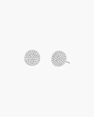 DIAMOND DISC EARRING IN SILVER