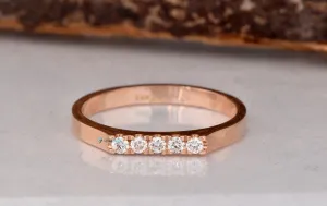 Diamond Eternity Wedding Band-Wedding band-Diamond Band-Anniversary Gift - Half-Eternity Ring-Minimalist ring-FREE SHIPPING-Anillo de bodas
