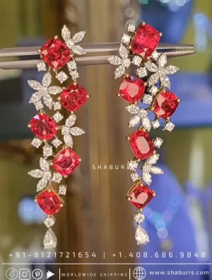 Diamond Jhumka Diamond Earrings pure silver jewelry indian wedding Jewelry indian bridal jewelry cocktail jewelry 925 silver jewelr-SHABURIS