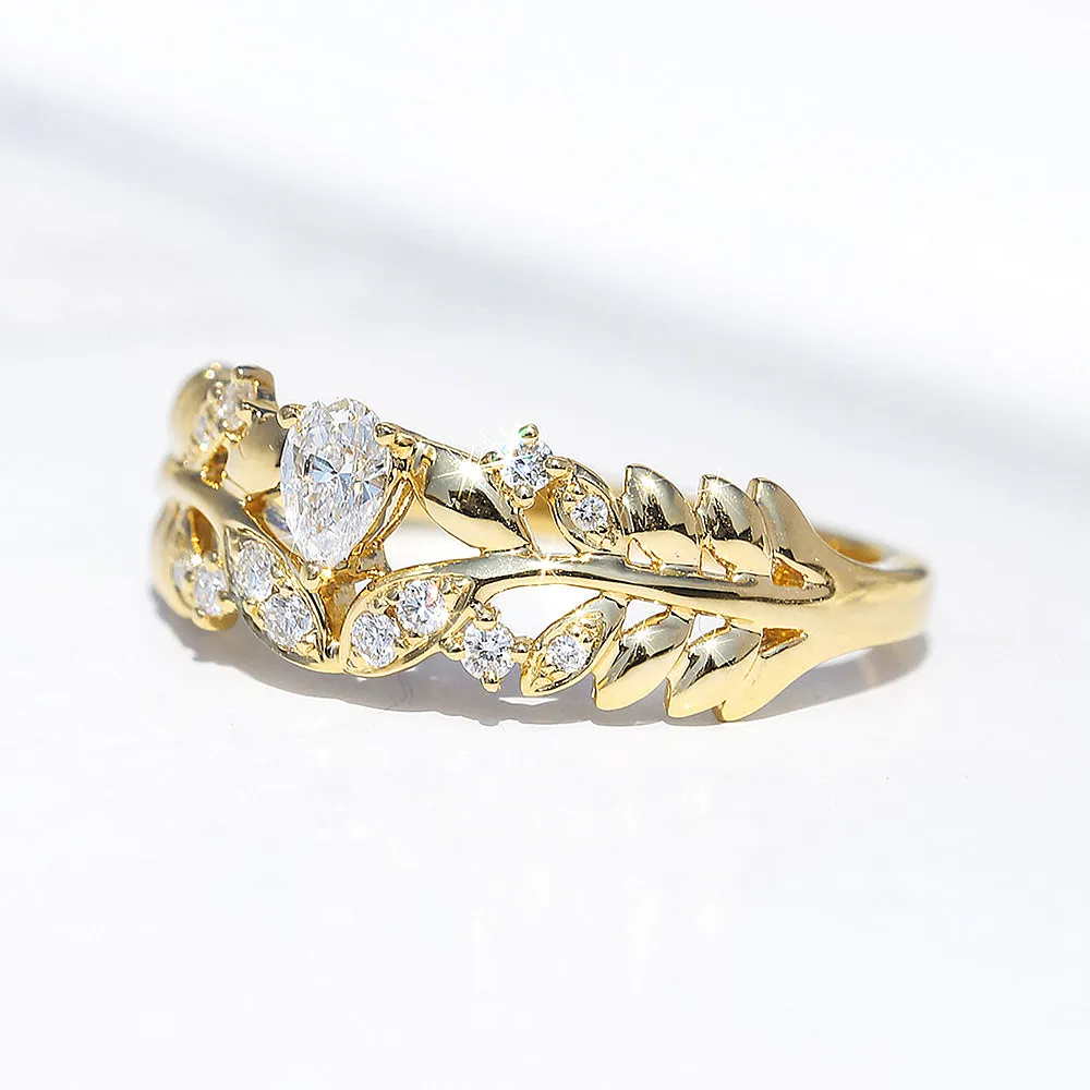 Diamond Laurel Leaf Wreath Ring