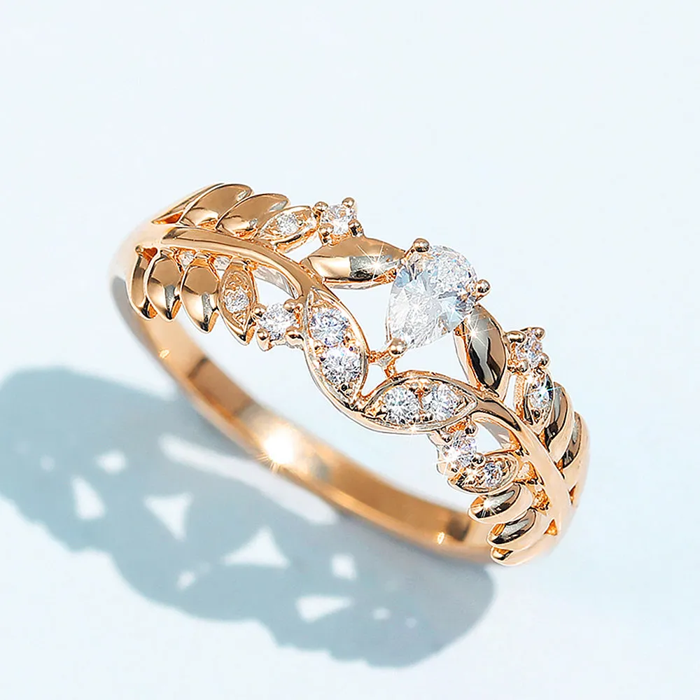 Diamond Laurel Leaf Wreath Ring