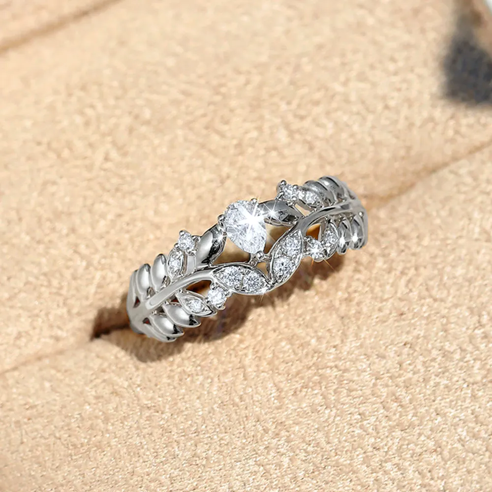Diamond Laurel Leaf Wreath Ring