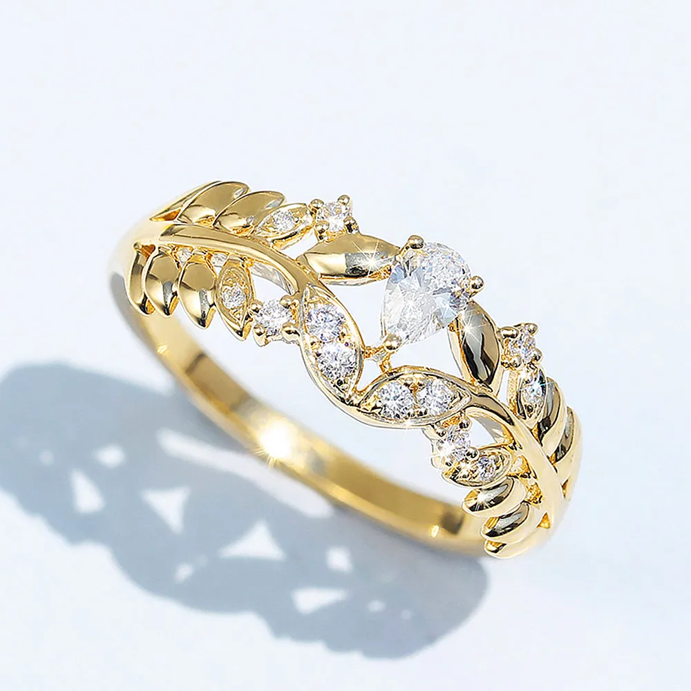 Diamond Laurel Leaf Wreath Ring