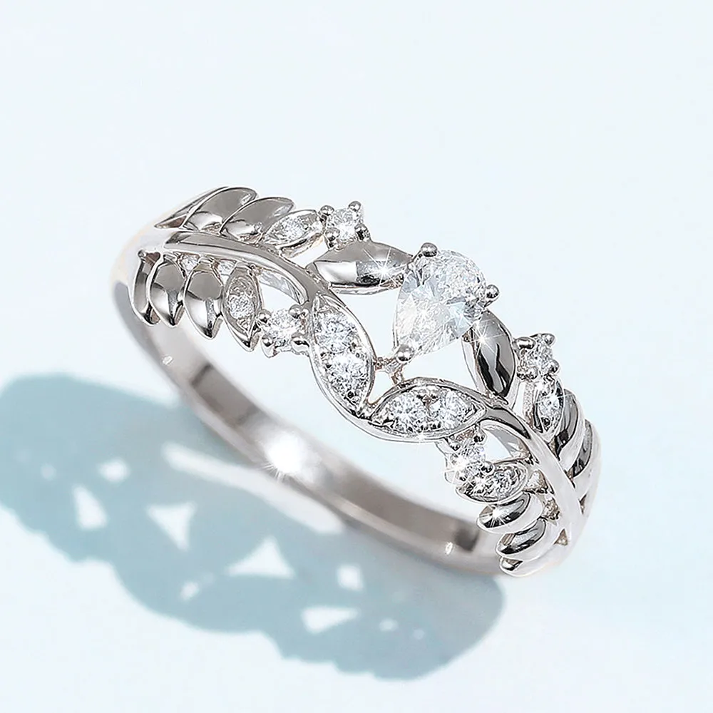 Diamond Laurel Leaf Wreath Ring