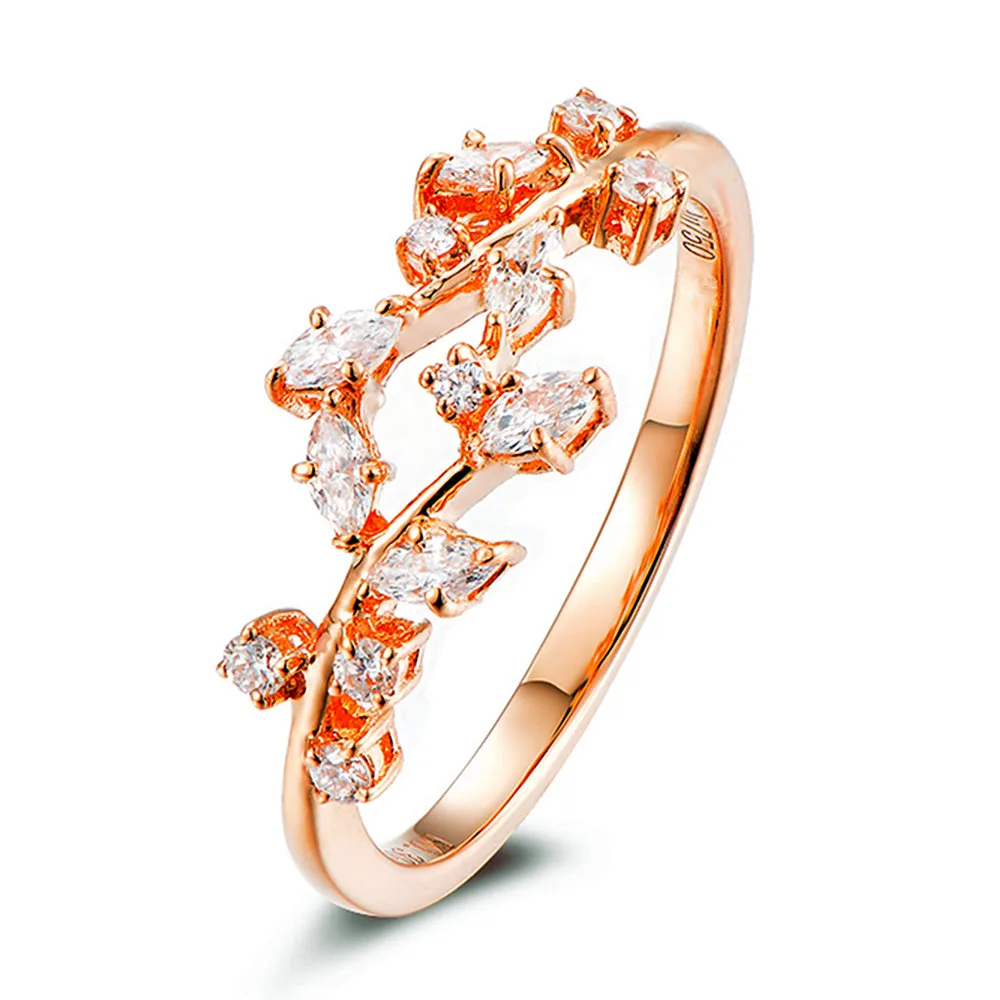 Diamond Olive Branch Wrap Ring