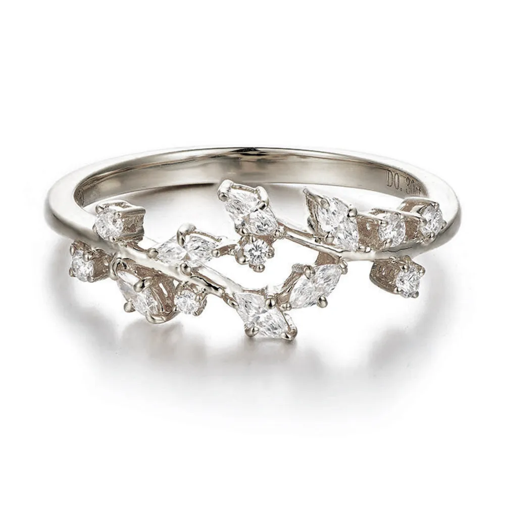 Diamond Olive Branch Wrap Ring