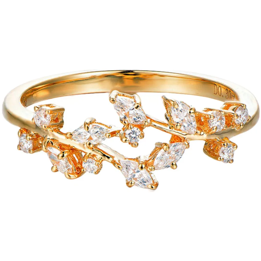 Diamond Olive Branch Wrap Ring
