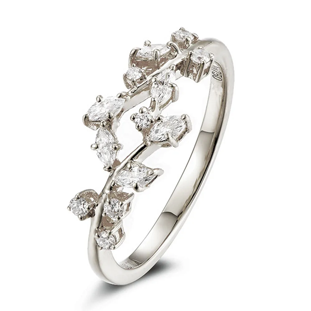 Diamond Olive Branch Wrap Ring