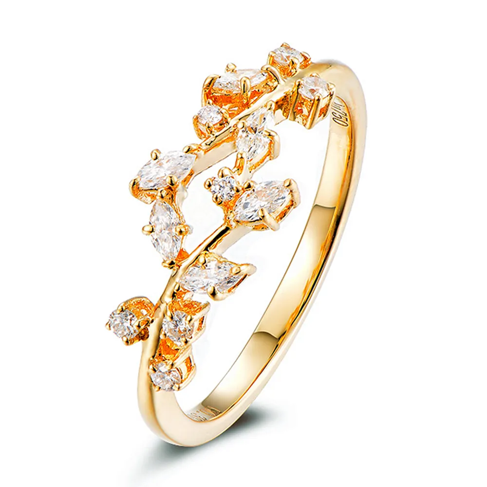 Diamond Olive Branch Wrap Ring