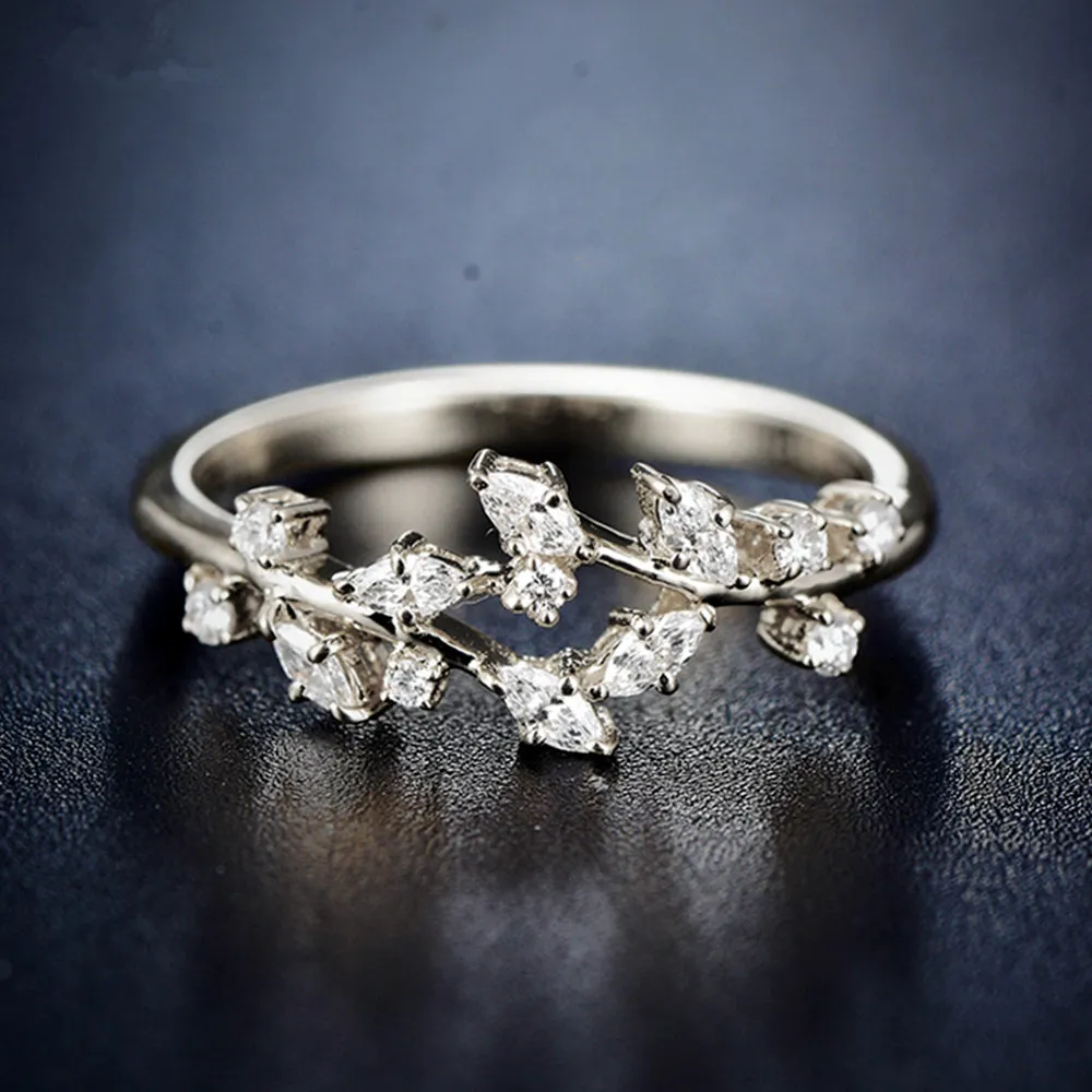 Diamond Olive Branch Wrap Ring
