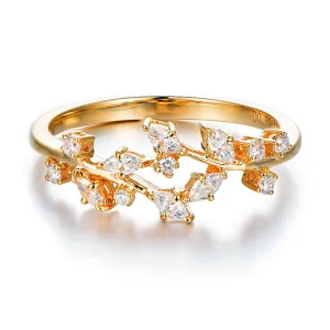 Diamond Olive Branch Wrap Ring