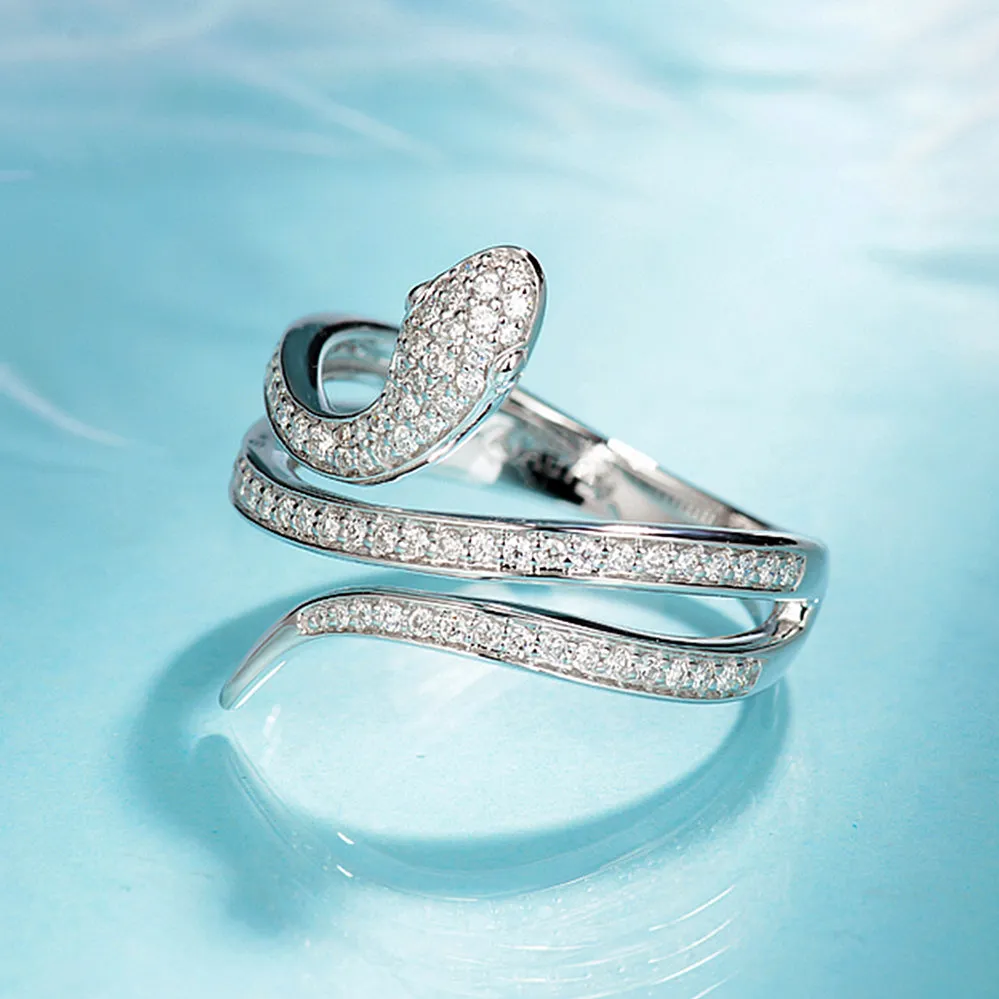 Diamond Snake Wrap Ring