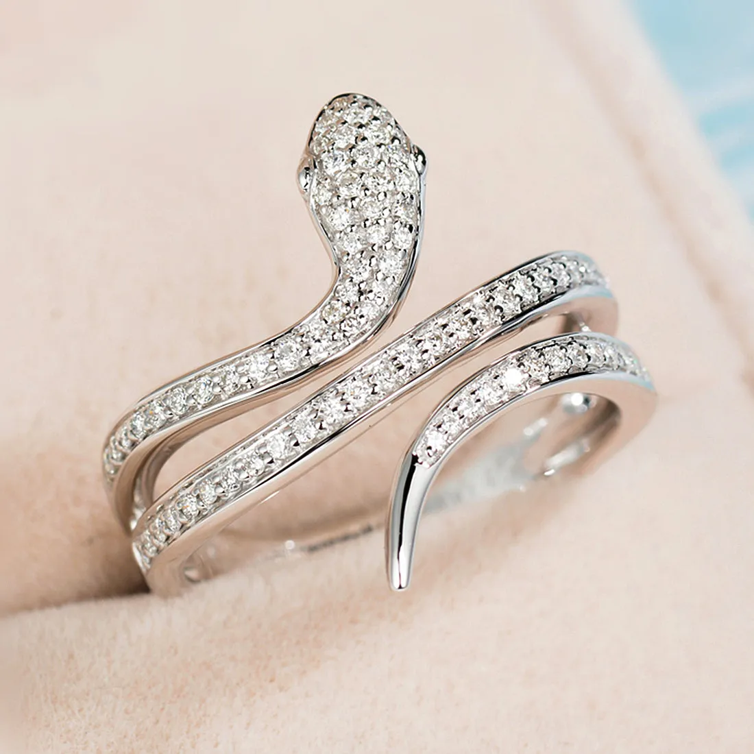 Diamond Snake Wrap Ring