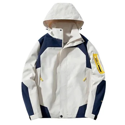 DIMUSI Men's Mountain Waterproof Ski Jacket Windproof Rain Jacket Spring Autumn Outdoor Windbreaker Warm Hood Coat Clothing 5XL