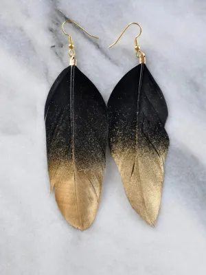 Dipped Feather Statement Earrings