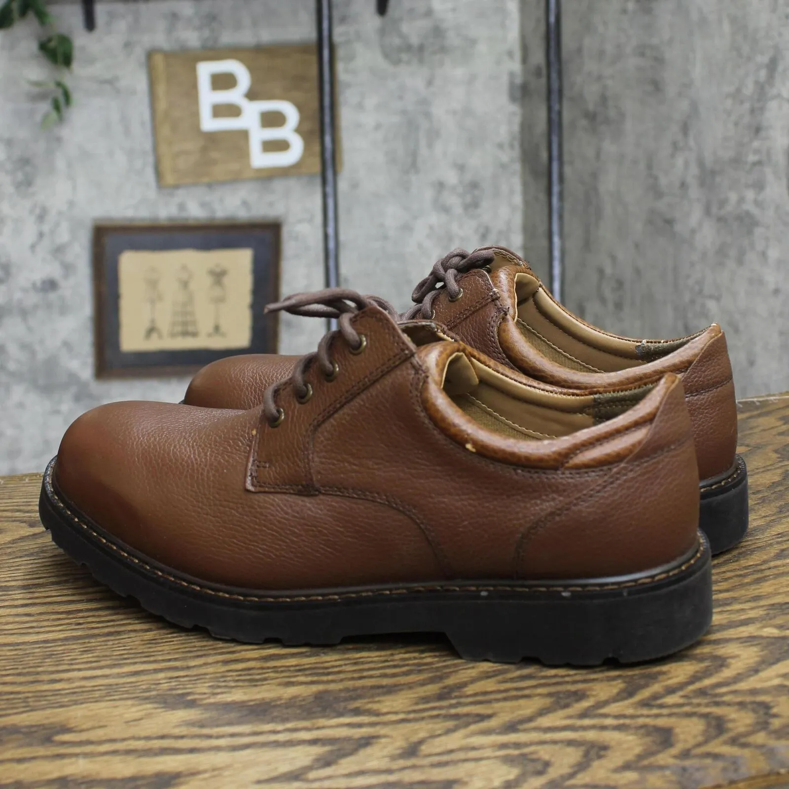 Dockers Mens Shelter Synthetic Leather Rugged Casual Oxford Dark Tan Brown 11.5W