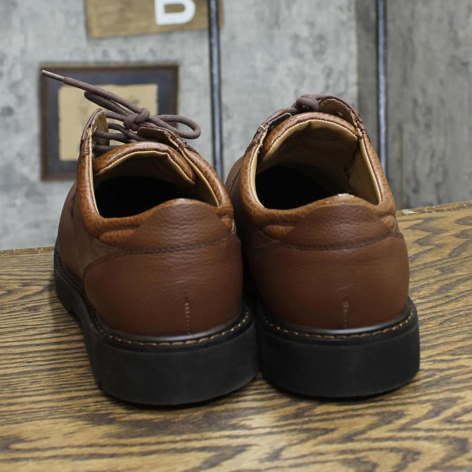 Dockers Mens Shelter Synthetic Leather Rugged Casual Oxford Dark Tan Brown 11.5W