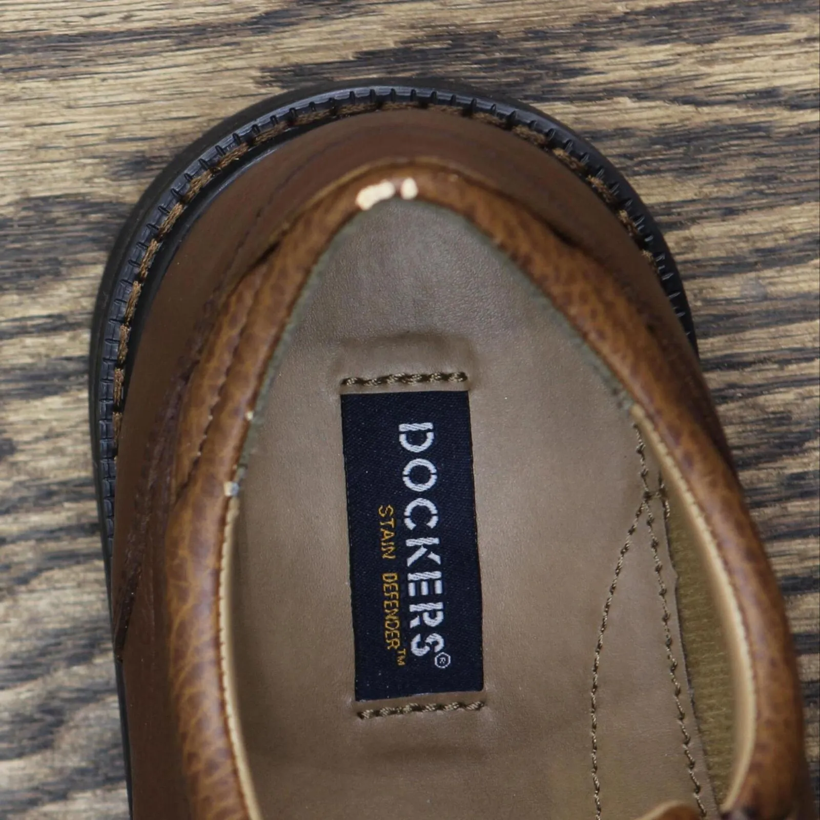 Dockers Mens Shelter Synthetic Leather Rugged Casual Oxford Dark Tan Brown 11.5W