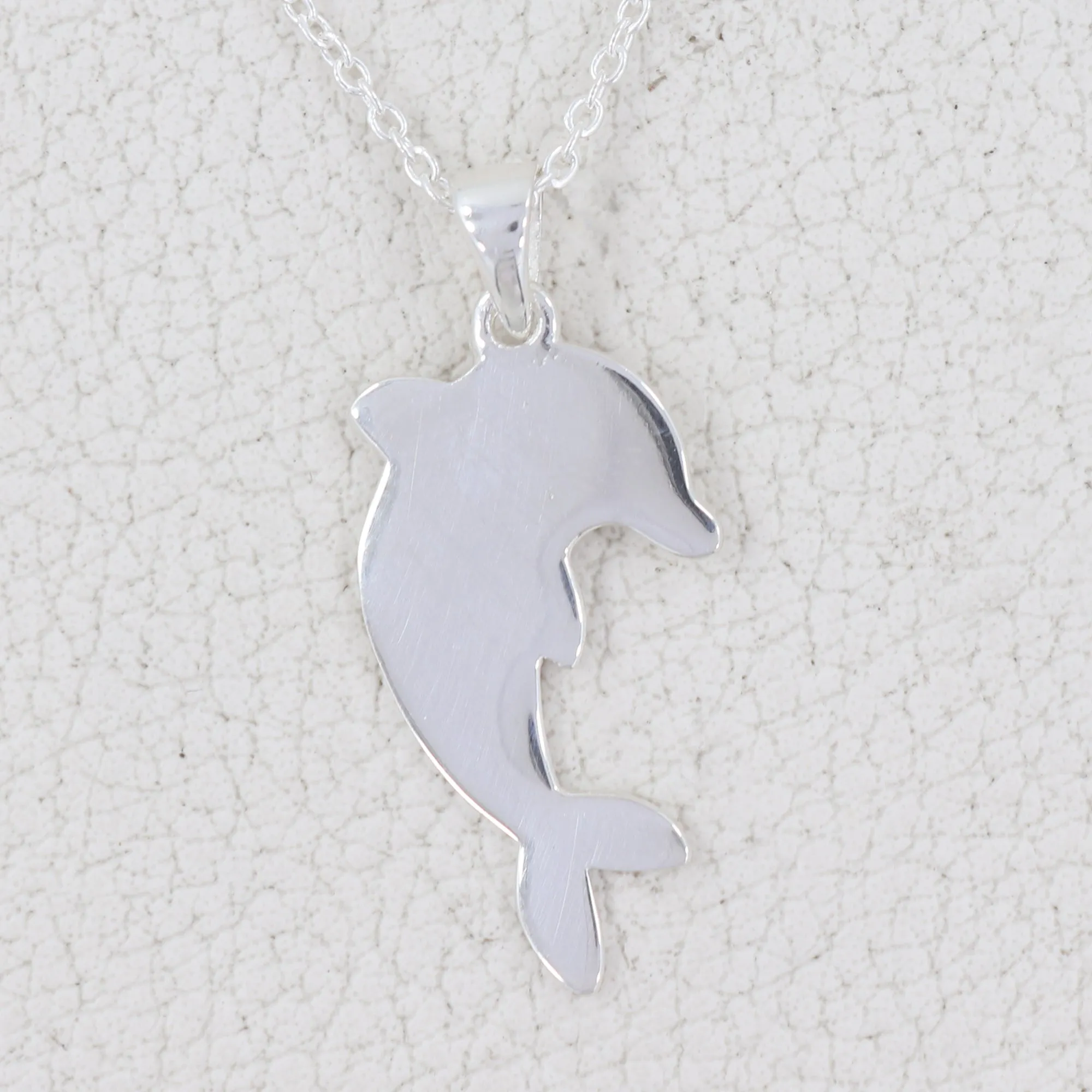 Dolphin Shape Sterling Silver Necklace For Unisex