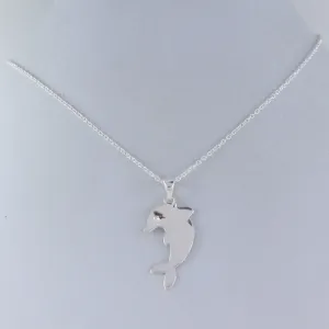 Dolphin Shape Sterling Silver Necklace For Unisex