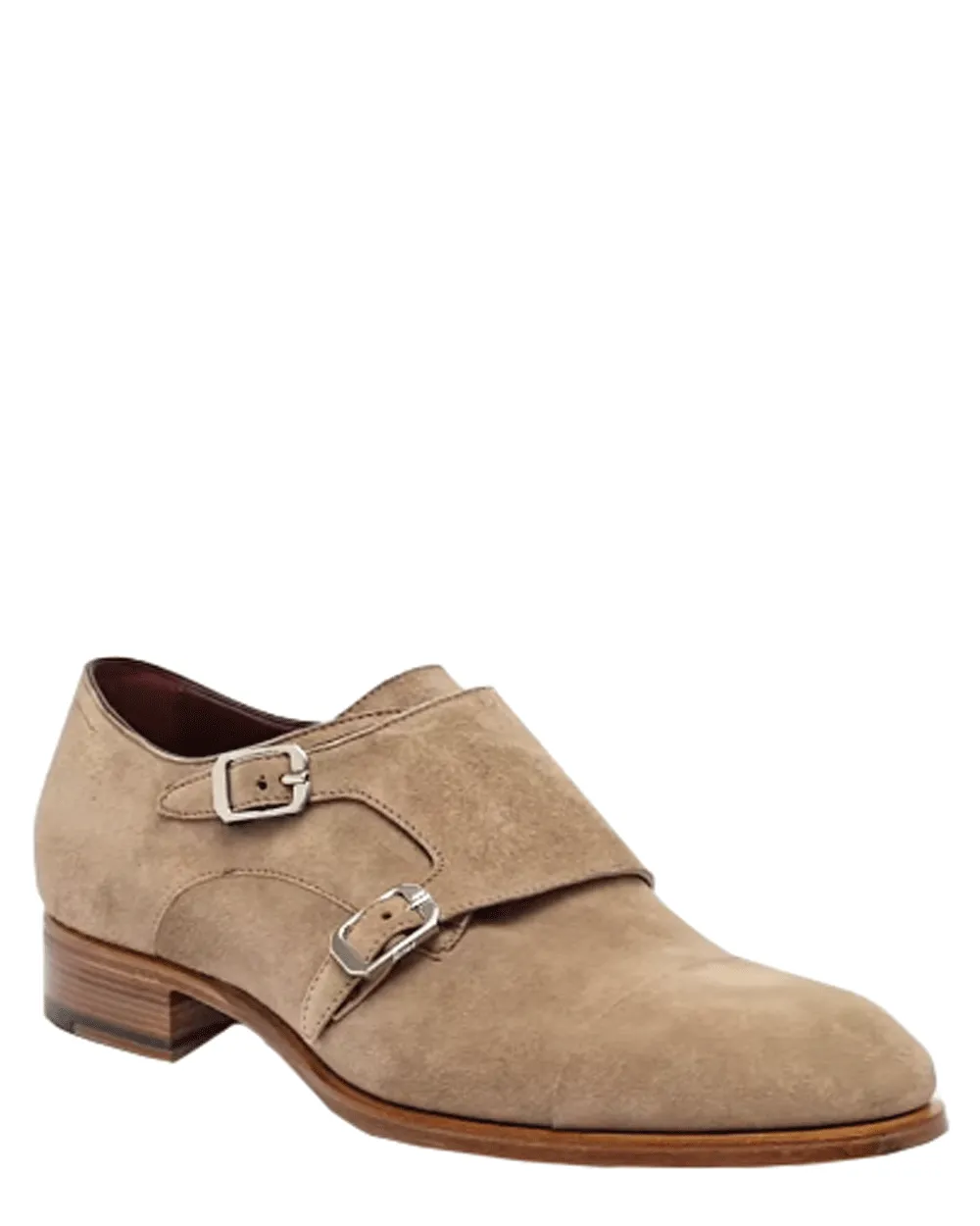 Double Buckle Suede Cap Toe Loafer in Rope