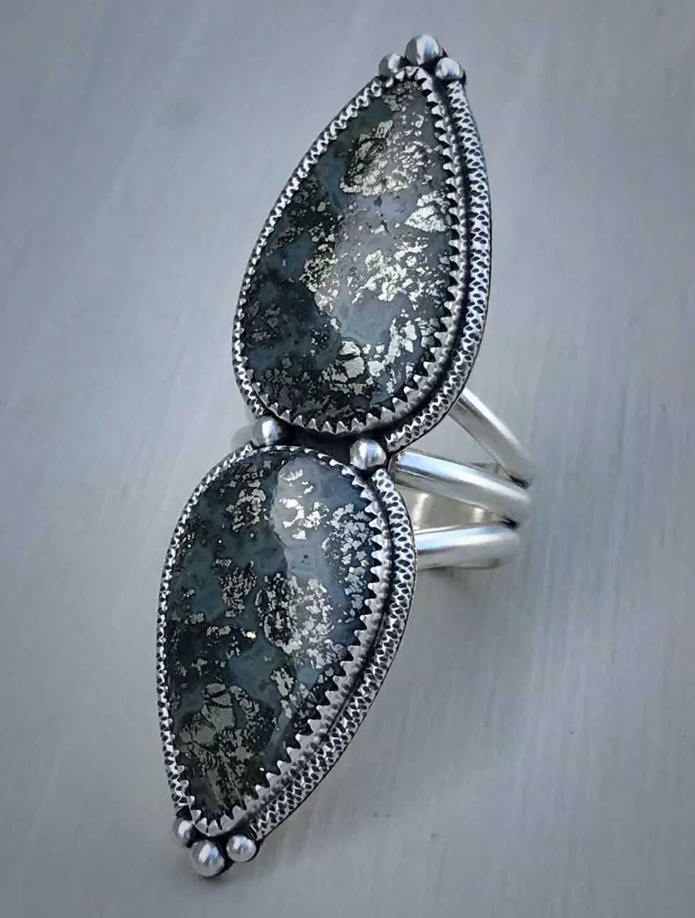 Double Marcasite Ring