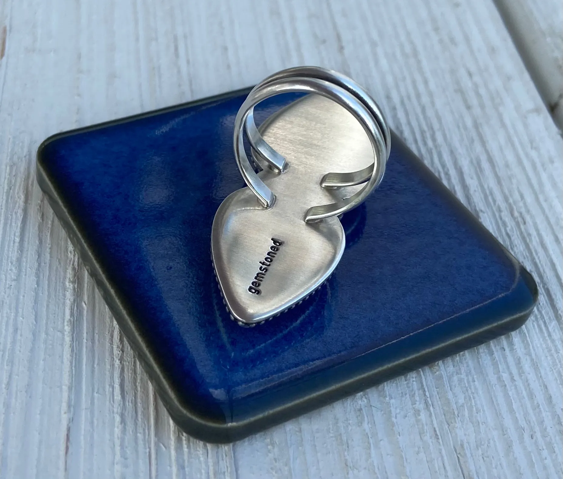 Double Teardrop Sodalite Ring (sz. 8.5 )