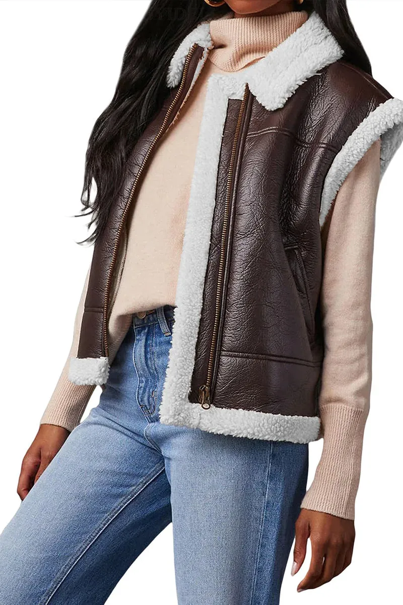 DR3268 Sherpa Feather Vest Outerwear