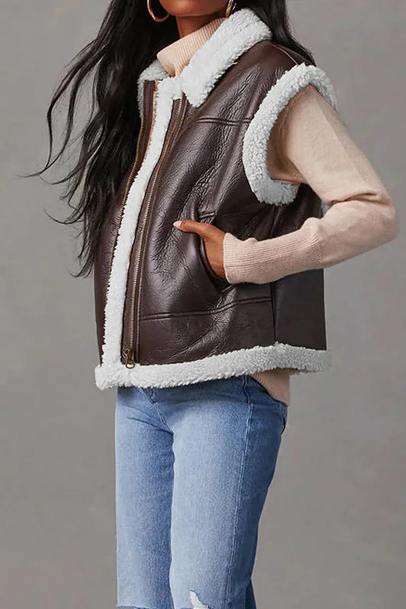 DR3268 Sherpa Feather Vest Outerwear