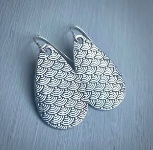 Dragon Scale Silver Earrings