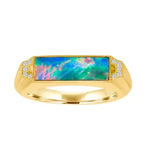 Edge Opal Signet Ring