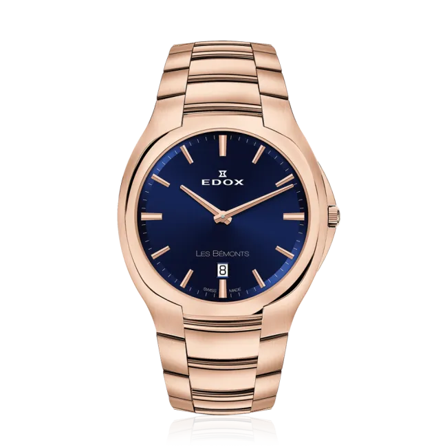 EDOX SWISS MADE 56003-37R-BUIR LES BÉMONTS ULTRA SLIM DATE MEN