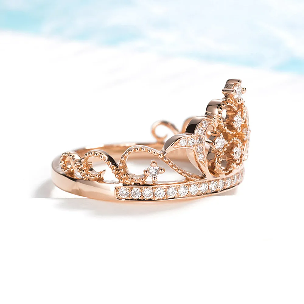 Elegant Crown Shape Diamond Ring