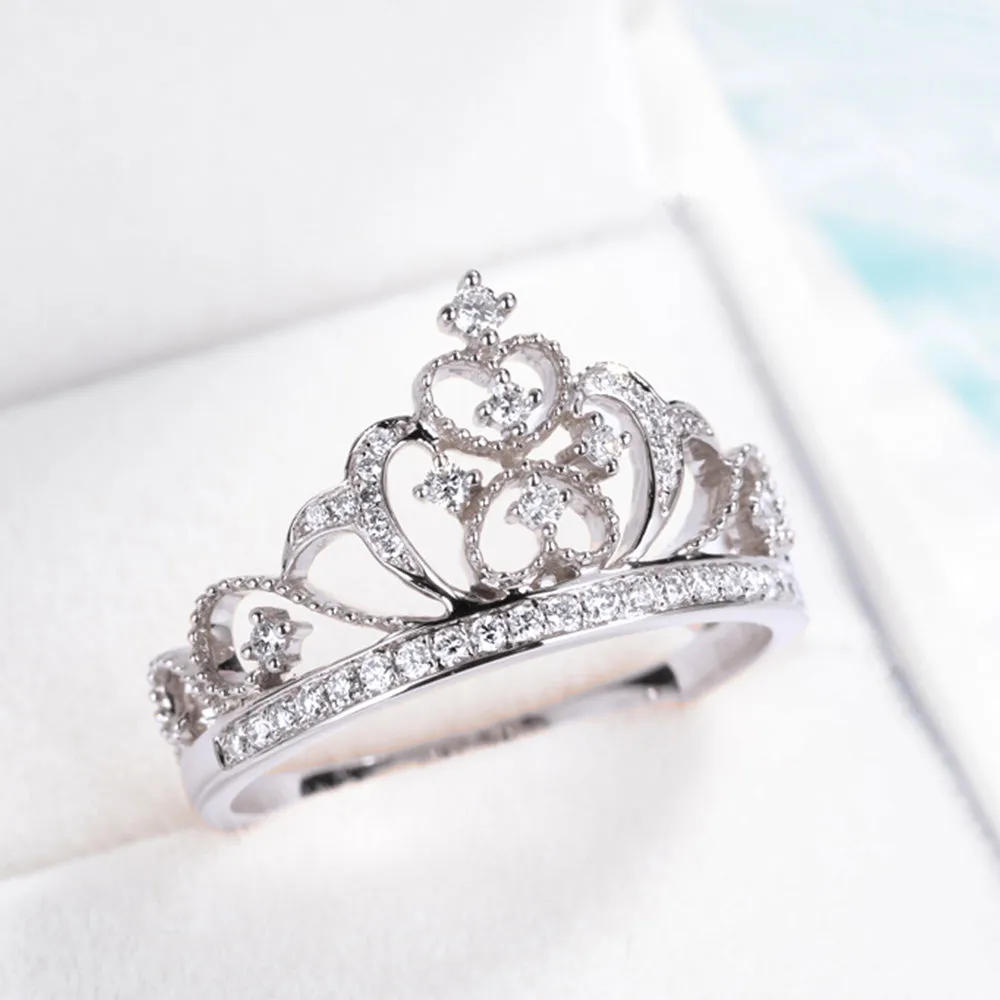 Elegant Crown Shape Diamond Ring