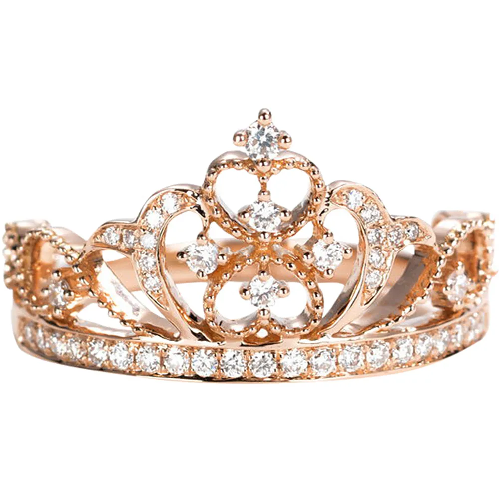 Elegant Crown Shape Diamond Ring