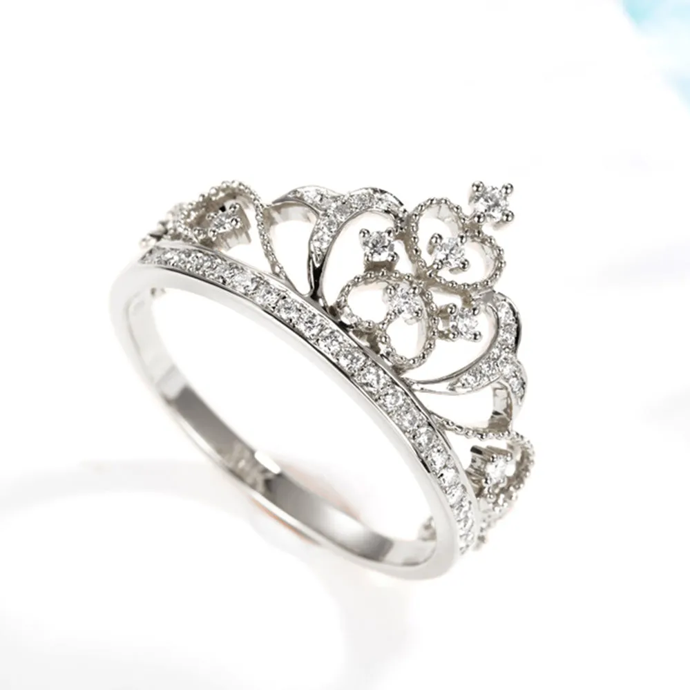 Elegant Crown Shape Diamond Ring