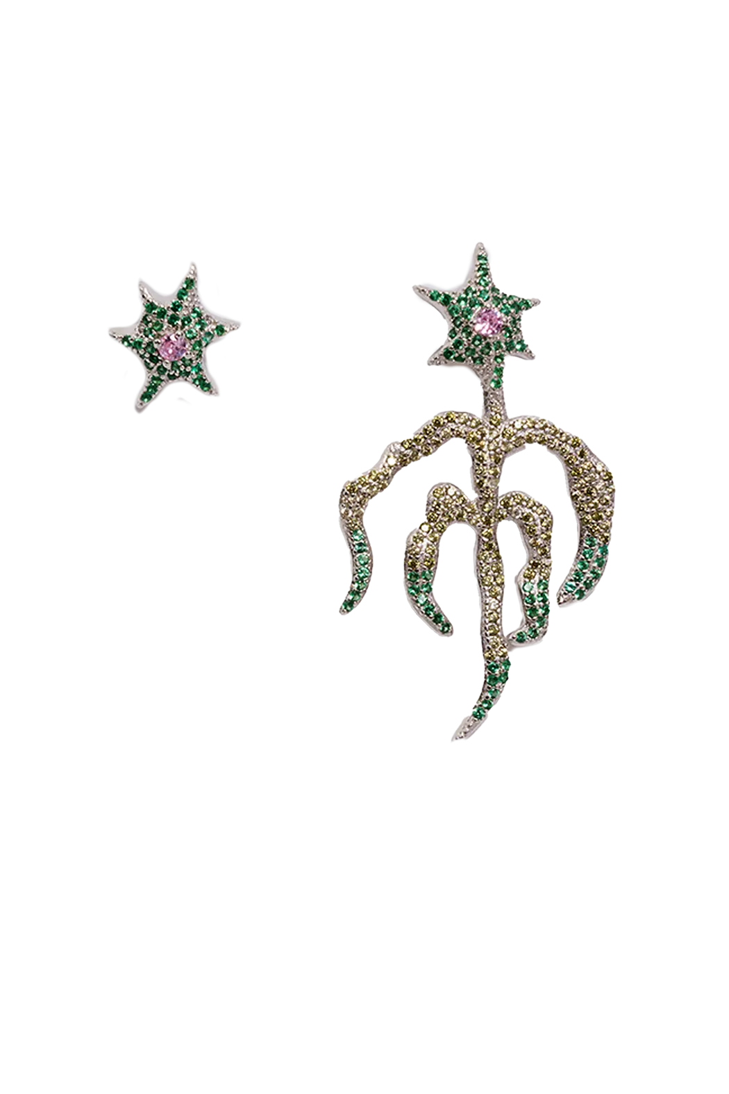 EMERALD STARBURST MIX EARRING