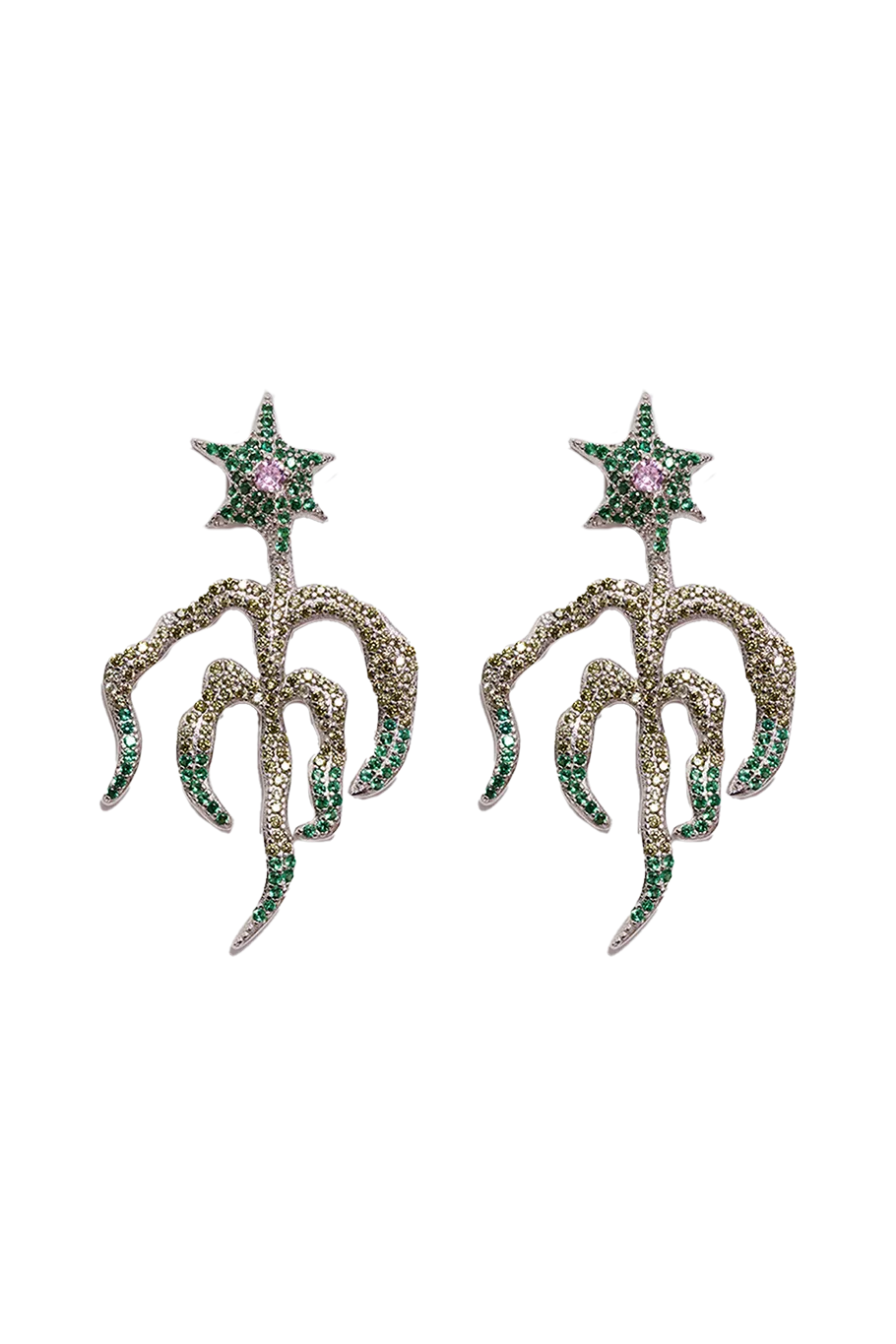 EMERALD STARBURST EARRING