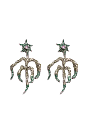 EMERALD STARBURST EARRING