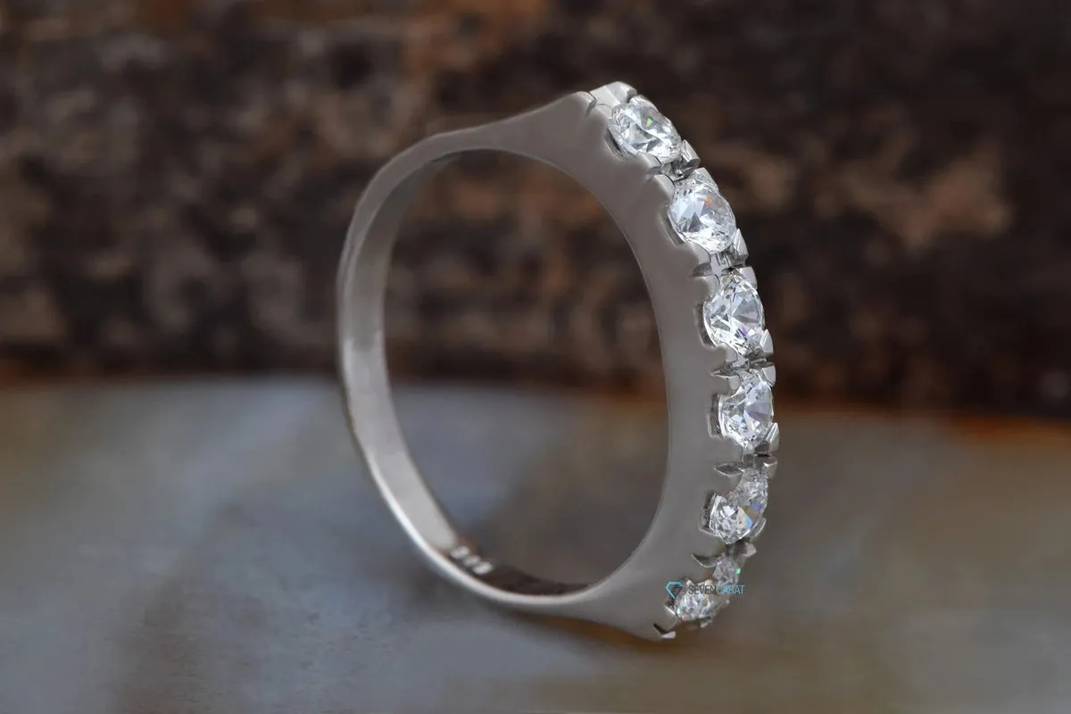 Eternity Wedding Band-Diamond wedding band white gold -Anniversary Gift - Half Eternity Ring-Stacking Ring-Custom order jewelry