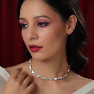 Exclusive White and Silver Kundan And Diamond Neckpiece