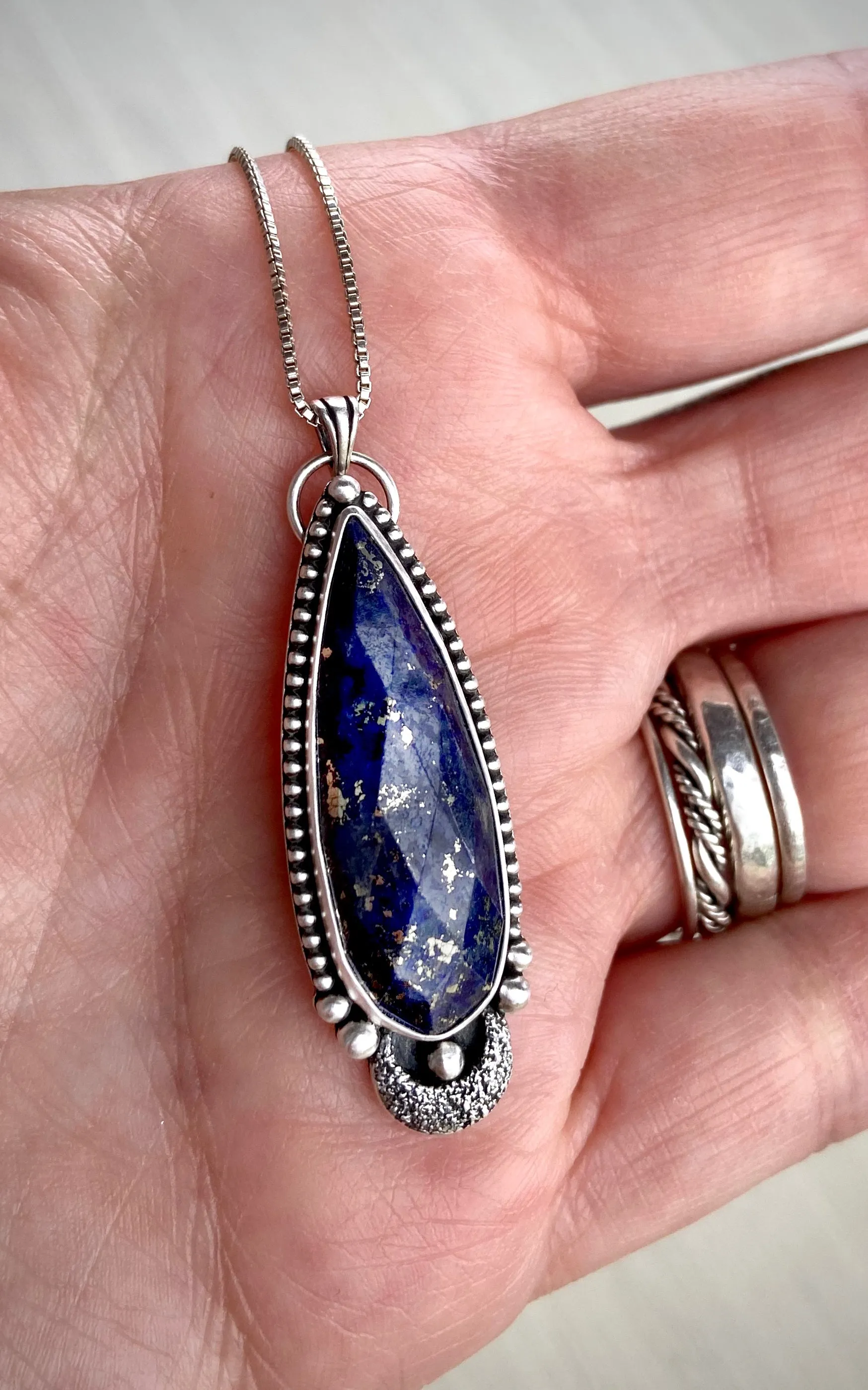 Faceted Lapis Lazuli Pendant