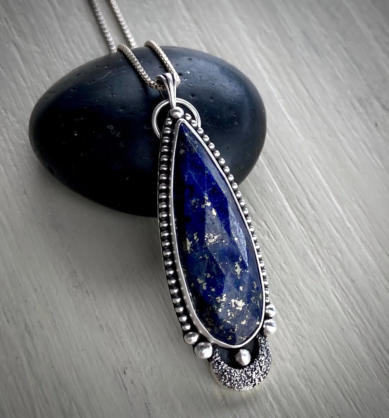 Faceted Lapis Lazuli Pendant