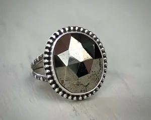 Faceted Pyrite Ring