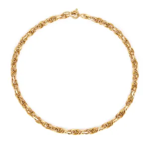 Fancy Link Necklace Vintage 14k Yellow Gold 17.5" Length Oval Links Estate