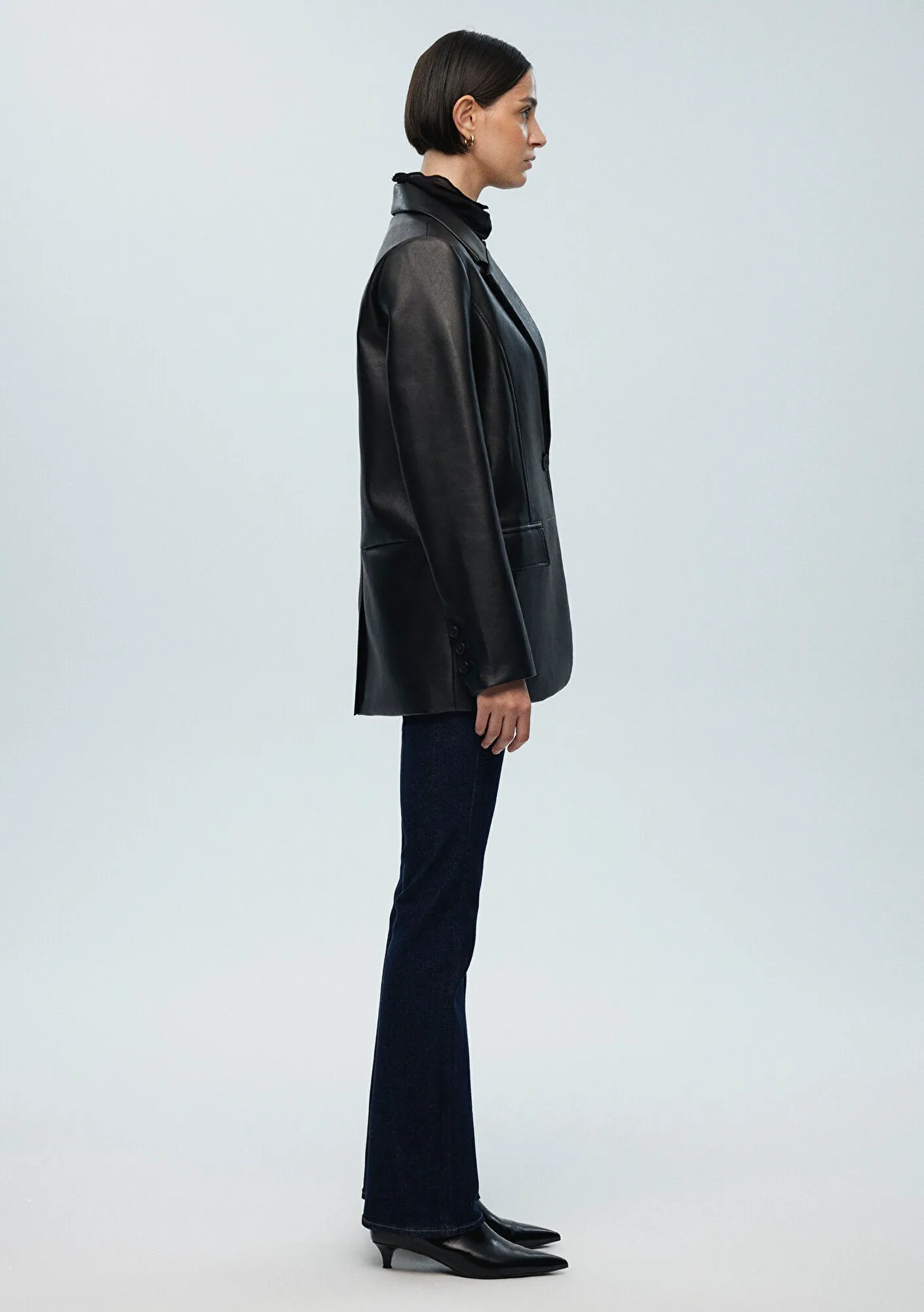 Faux Leather Blazer