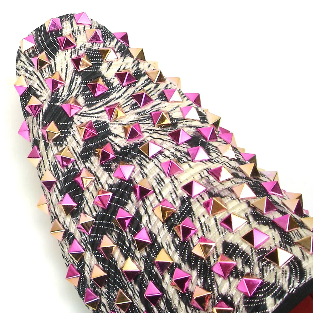 FI-7496 Multi Color Spikes Slip on Loafer Fiesso by Aurelio Garcia